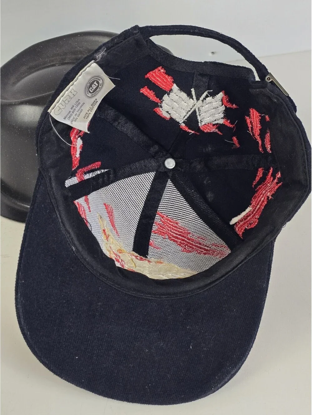 VINTAGE Ward Burton Splash Hat Cap Strapback Black Nascar CAT Equipment Racing